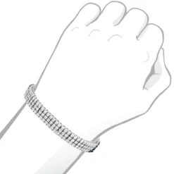 White Blue Diamond Bracelet For Men 0.50ct Sterling Silver -Outlet Bijou Lush Store white blue diamond bracelet for men 060ct sterling silver bod