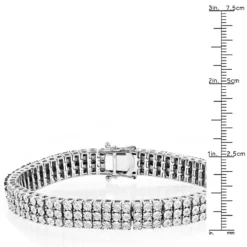White Blue Diamond Bracelet For Men 0.50ct Sterling Silver -Outlet Bijou Lush Store white blue diamond bracelet for men 060ct sterling silver ruler