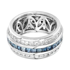 White Blue Diamond Eternity Ring 2.84ct 14K White Gold -Outlet Bijou Lush Store white blue diamond eternity ring 264ct 14k gold p 49489 backwh