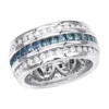 White Blue Diamond Eternity Ring 2.84ct 14K White Gold