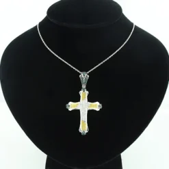 White Blue Yellow Diamond Cross Pendant 0.56ct Sterling Silver -Outlet Bijou Lush Store white blue yellow diamond cross pendant 056ct sterling silver p 48219bod