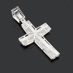 White Blue Yellow Diamond Cross Pendant 0.80ct Sterling Silver -Outlet Bijou Lush Store white blue yellow diamond cross pendant 080ct sterling silver p 48218back