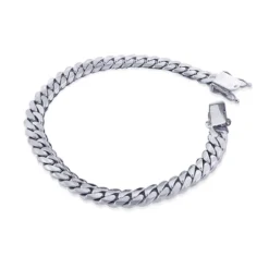 14K White Gold Miami Cuban Link Curb Chain Bracelet 4mm 7.5-9in