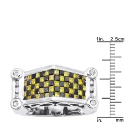 White Yellow Diamond 14K White Gold Ring 2.75ct -Outlet Bijou Lush Store white yellow diamond black gold ring 14k 275ct p 43657 rulerwh