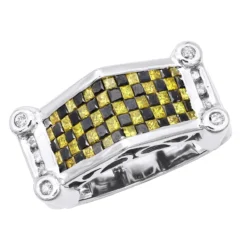 White Yellow Diamond 14K White Gold Ring 2.75ct