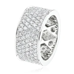 12mm Wide 14K White Gold Round Diamond Eternity Ring For Men & Women 6 Carats -Outlet Bijou Lush Store wide 14k round diamond eternity ring 600ct p 22594 backwh