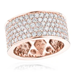 12mm Wide 14K White Gold Round Diamond Eternity Ring For Men & Women 6 Carats -Outlet Bijou Lush Store wide 14k round diamond eternity ring 600ct p 22594 ro