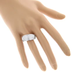 Wide Princess Cut Diamond Wedding Band 1.96ct 14K White Gold -Outlet Bijou Lush Store wide princess cut diamond wedding band 196ct 14k p 40587 bodwh