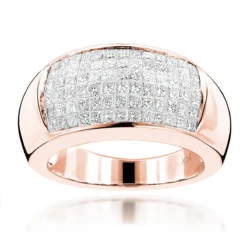 Wide Princess Cut Diamond Wedding Band 1.96ct 14K White Gold -Outlet Bijou Lush Store wide princess cut diamond wedding band 196ct 14k p 40587 ro