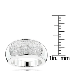 Wide Princess Cut Diamond Wedding Band 1.96ct 14K White Gold -Outlet Bijou Lush Store wide princess cut diamond wedding band 196ct 14k p 40587 rulerwh