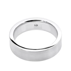 Women's Or Men's Solitaire Diamond Wedding Band 14K White Gold Comfort Fit -Outlet Bijou Lush Store womens or mens solitaire diamond wedding band in 14k gold comfort fit backwh