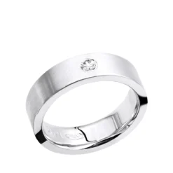 Women's Or Men's Solitaire Diamond Wedding Band 14K White Gold Comfort Fit