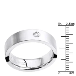 Women's Or Men's Solitaire Diamond Wedding Band 14K White Gold Comfort Fit -Outlet Bijou Lush Store womens or mens solitaire diamond wedding band in 14k gold comfort fit rulerwh