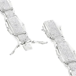 10K White Gold Diamond Bracelet For Men 3.48ct 11 10K White Gold Diamond Bracelet For Men 3.48ct -Outlet Bijou Lush Store yellow gold diamond bracelet 10k 348ct p 43630 backwh