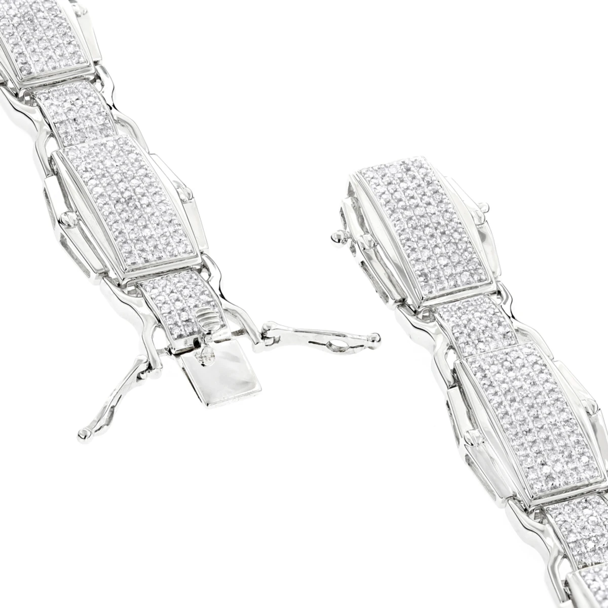 10K White Gold Diamond Bracelet For Men 3.48ct 6 10K White Gold Diamond Bracelet For Men 3.48ct - Image 4