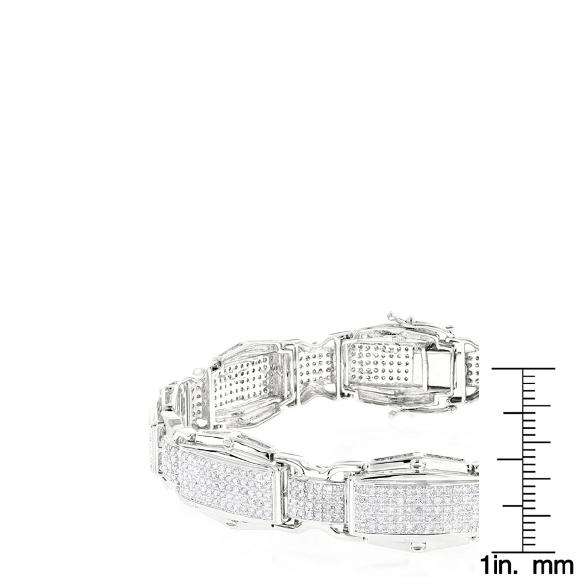 10K White Gold Diamond Bracelet For Men 3.48ct 8 10K White Gold Diamond Bracelet For Men 3.48ct - Image 6