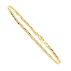 14K Yellow Gold Miami Cuban Link Curb Chain Bracelet 3mm 7.5-9in