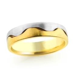 Yin Yang 14K Yellow Gold Wedding Band For Men